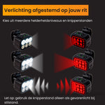 fiets achterlicht met verschillende standen