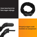 Fiets cijferslot met beschermhoes tegen krassen op het frame.