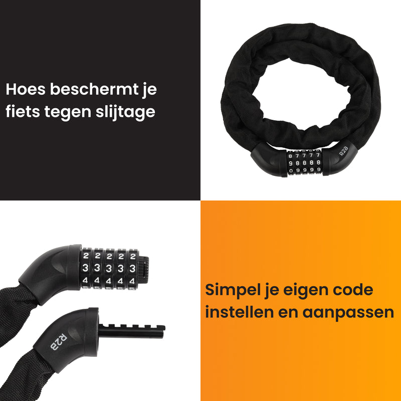 Fiets cijferslot met beschermhoes tegen krassen op het frame.