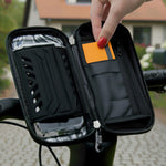 fiets telefoonhouder met ruimte voor het opbergen van pasjes