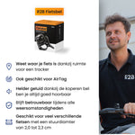 R2B fietsbel met ruimte voor een tracker, geschikt voor AirTag, met heldere koperen bel en bevestiging voor sturen van 2,0 tot 2,3 cm