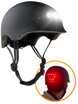 R2B Bike helmet for adults with LED lighting - Bicycle helmet for women and men - See Size Chart