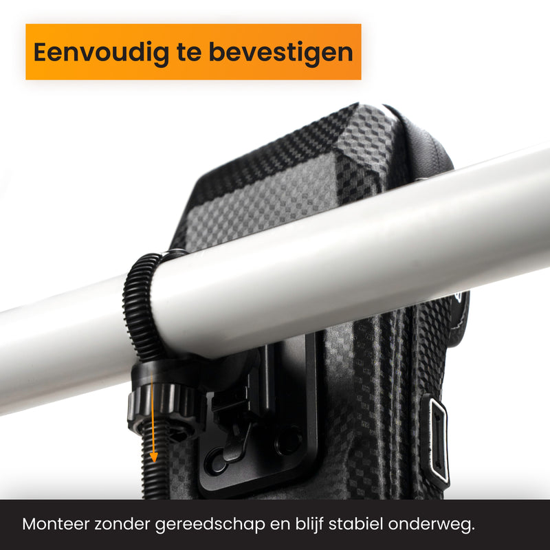 fietshouder telefoon die met een bevestigingsonderdeel eenvoudig aan het stuur gebonden kan worden
