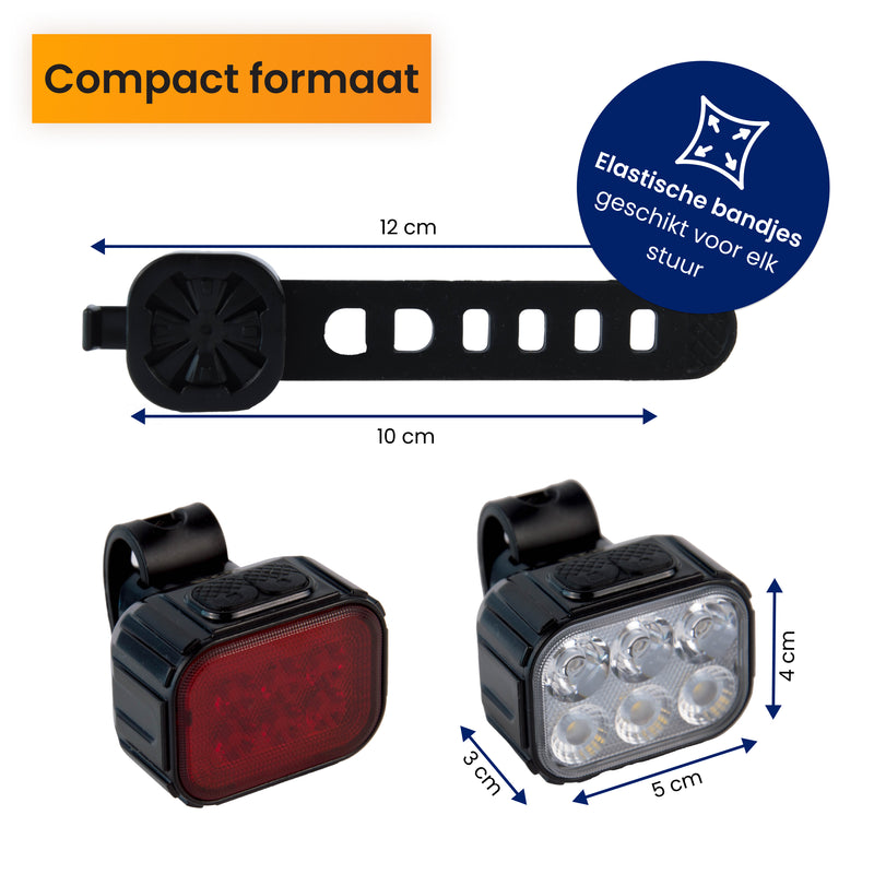 fietslamp oplaadbaar met compact formaat