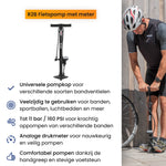 R2B Bike pump with Pressure Gauge - Double Valve Head - Incl. Attachment for Balls &amp; Airbeds
