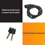 fietssleutel met bijpassend kettingslot voor extra veiligheid.