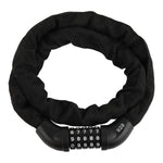 Fietsslot met stevige ketting en cijfercode voor dagelijkse beveiliging.