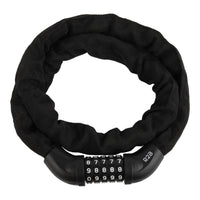 Fietsslot met stevige ketting en cijfercode voor dagelijkse beveiliging.