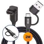 R2B Garmin Oplaadkabel 2 Meter - USB-A & USB-C