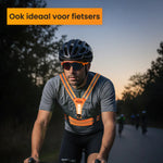 hardloopvest dames en heren die gedragen wordt tijdens het fietsen