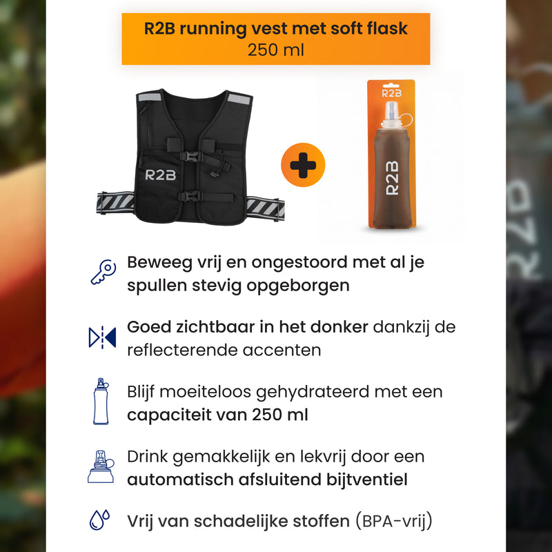 hardloopvest met drinkfles details