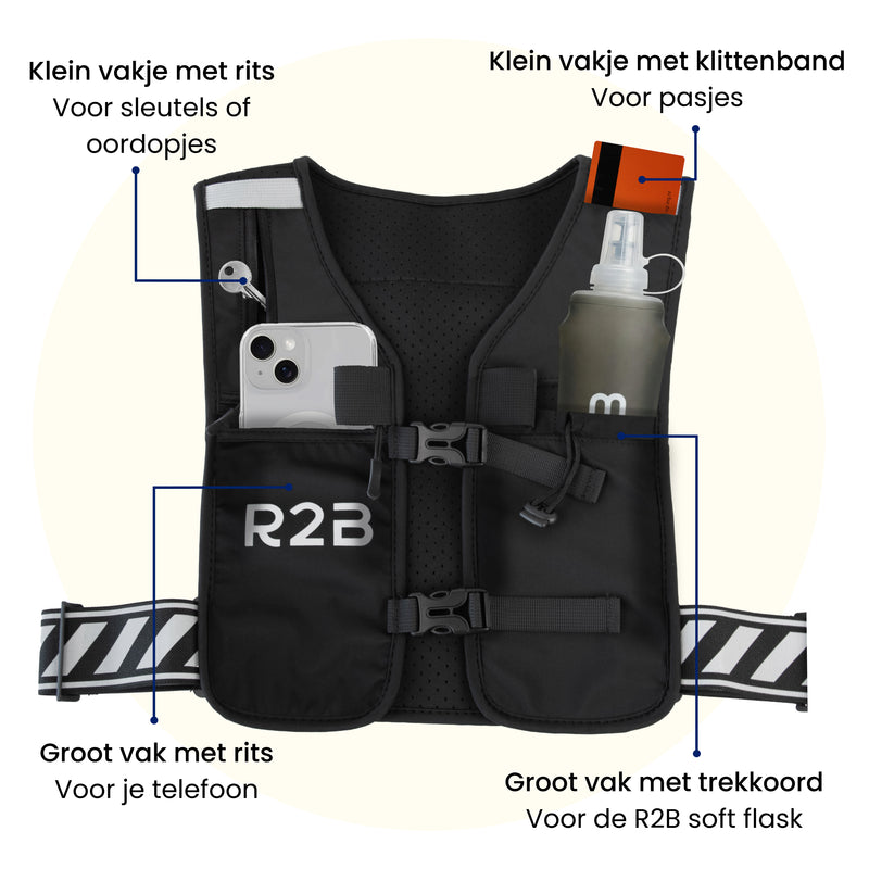 hardloopvest met drinkfles voor heren