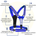 hardloopvest met opbergvak en krachtige verlichting