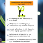 hardloopvest met verlichting en telefoonhouder details