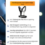hardloopvest met verlichting en telefoonhouder details