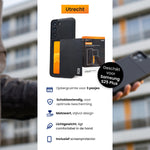 Details van Samsung S25 Plus smartphone cover met pasjeshouder