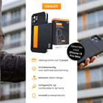 Details van iPhone 13 Pro Max smartphone cover met pasjeshouder