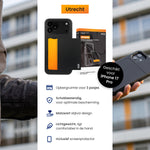 Details van iPhone 17 Pro smartphone cover met pasjeshouder