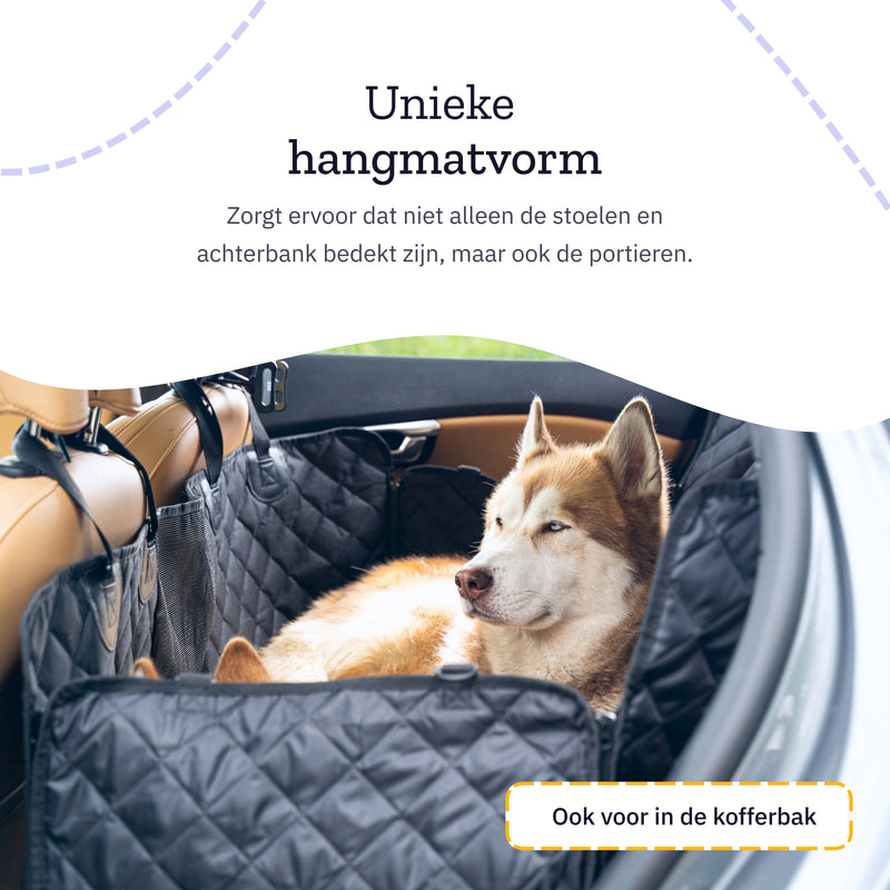 hondenddeken voor in de auto die ook in de kofferbak kan