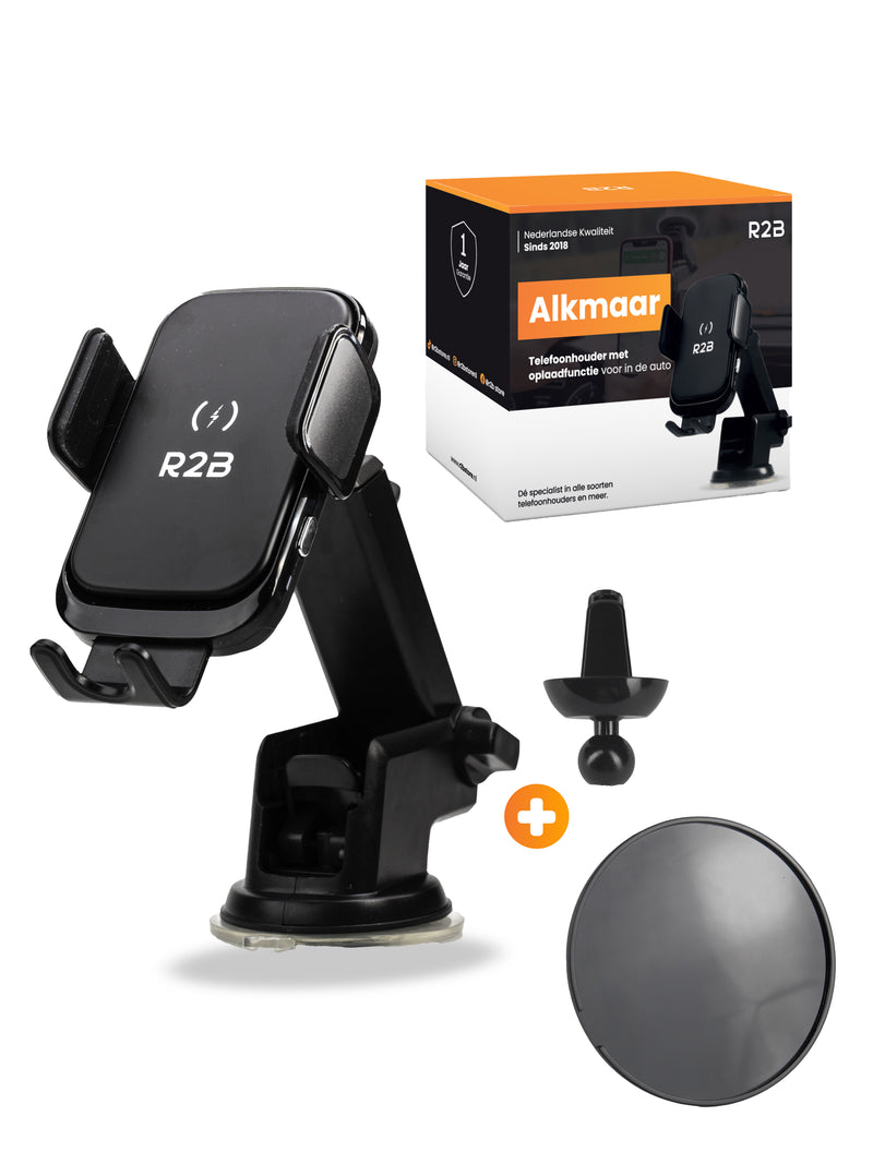 R2B Car Phone Holder - Dashboard Pad - Qi Wireless Charger - Window, Dashboard, Air Vent