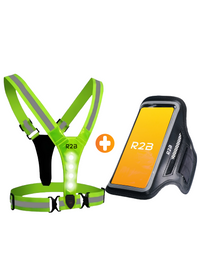 R2B Phone Holder Running - 6 inch - Waterproof + Running Vest with Lighting