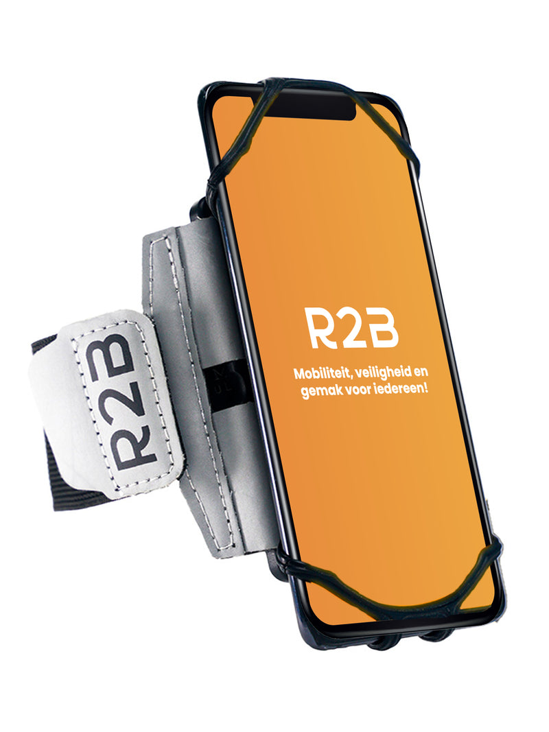 R2B Running Phone Holder - 360° Rotation - Universal - Silver