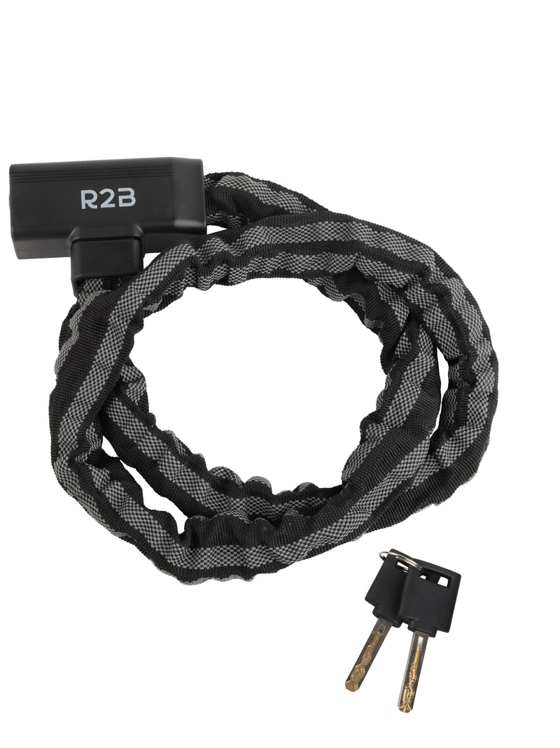 R2B Bike chain lock with two keys - 115 cm - Bicycle chain lock - Bicycle locks for electric bicycles - Bicycle lock chain