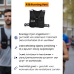 hydration vest running die goed past, reflectie heeft en vakjes voor spullen heeft