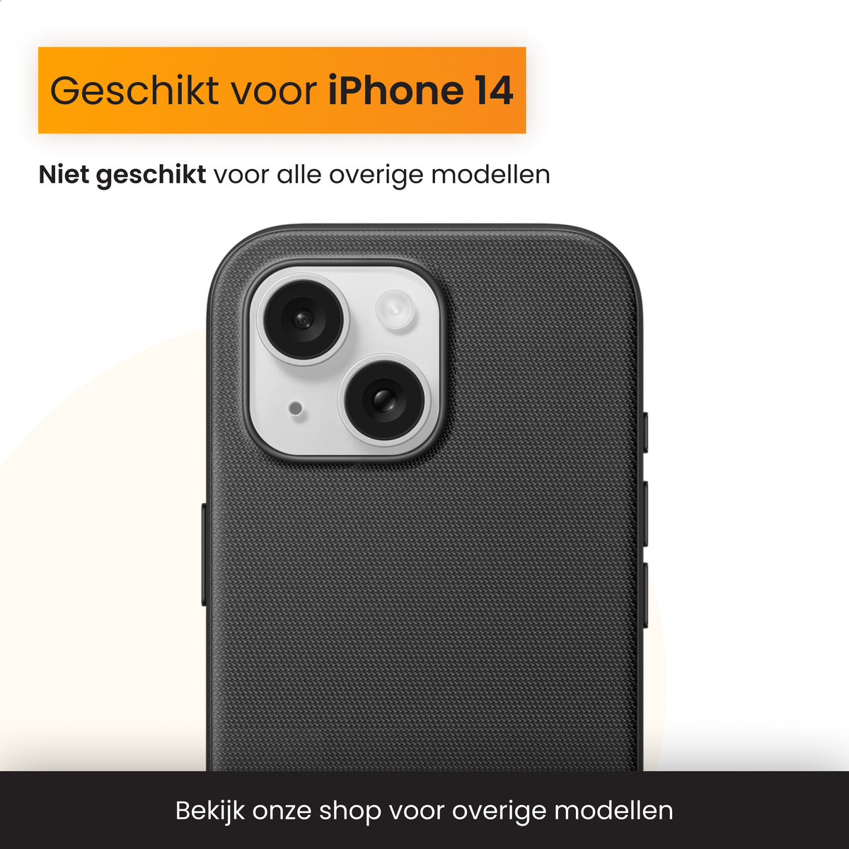 R2B iPhone 14 hoesje met MagSafe - Incl. Screenprotector - Zwart