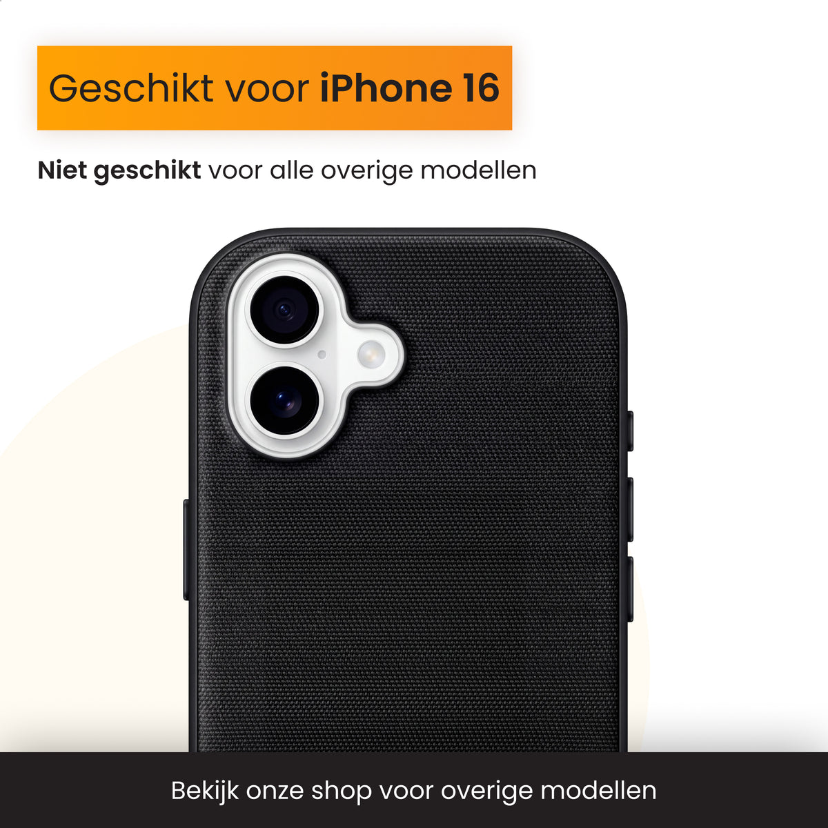 R2B iPhone 16 hoesje met MagSafe - Incl. Screenprotector - Zwart