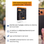 R2B iPhone 17 Pro Case with Card Holder - Screen Protector - 3 Cards - Sturdy &amp; Protective - Black