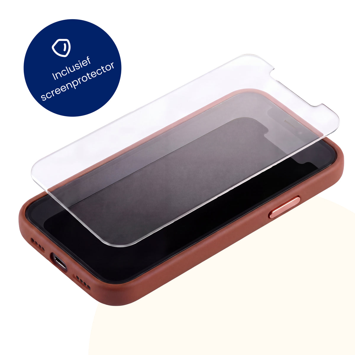 R2B iPhone 17 hoesje met MagSafe - Incl. Screenprotector - Roodbruin