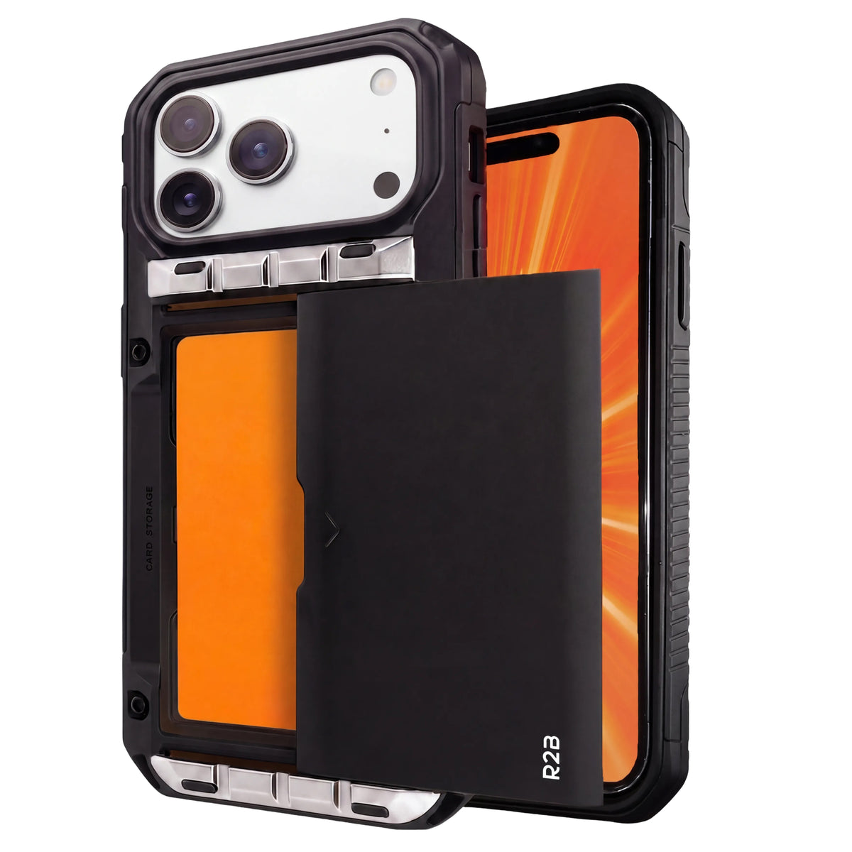 R2B iPhone 18 Pro Max Hoesje met Pasjeshouder - Incl. Screenprotector - 4 Pasjes