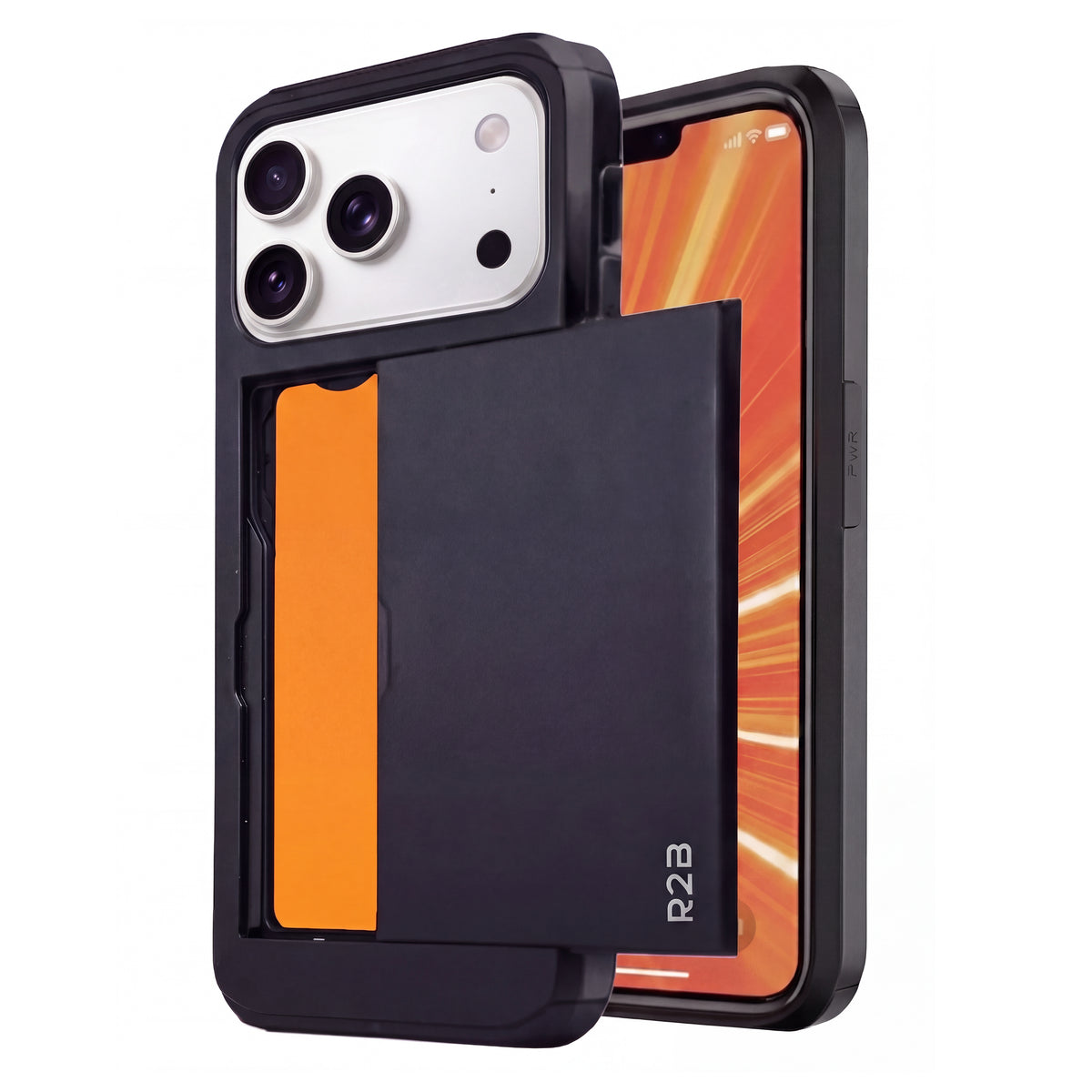 R2B iPhone 18 Pro Hoesje met Pasjeshouder - Incl. Screenprotector - 3 Pasjes