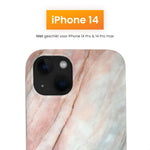 R2B iPhone 14 Marmerlook Hoesje - Incl. Screenprotector - Roze/Grijs/Blauw - Telefoonhoesje