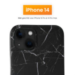 R2B iPhone 14 Marmerlook Hoesje - Incl. Screenprotector - Zwart - Telefoonhoesje