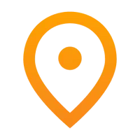 Oranje locatiepin-pictogram.