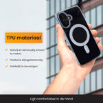 Een transparant iphone 16 hoesje gemaakt van TPU materiaal