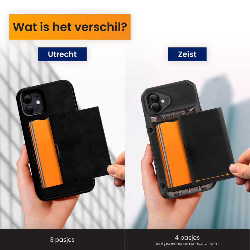 Hoesje iPhone 17 met pasjeshouder geschikt voor 4 pasjes