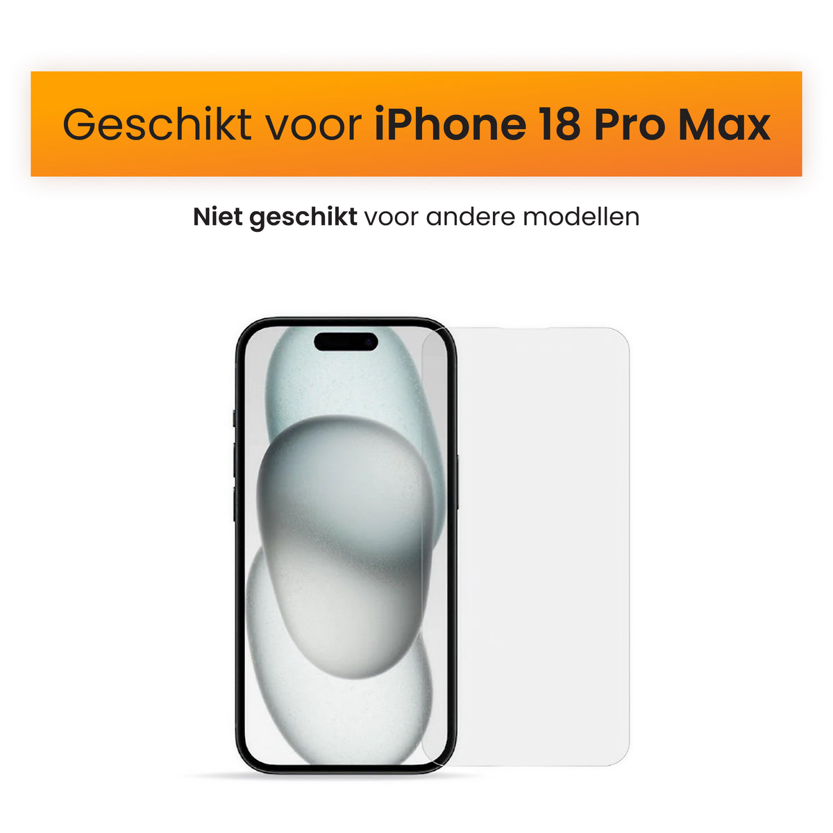 R2B Screenprotector iPhone 18 Pro Max - Tempered Glass - Installatieframe