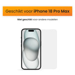 R2B Screenprotector iPhone 18 Pro Max - Tempered Glass - Installatieframe