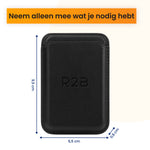 R2B Pasjeshouder geschikt voor MagSafe - 3 Pasjes - Leer - Zwart