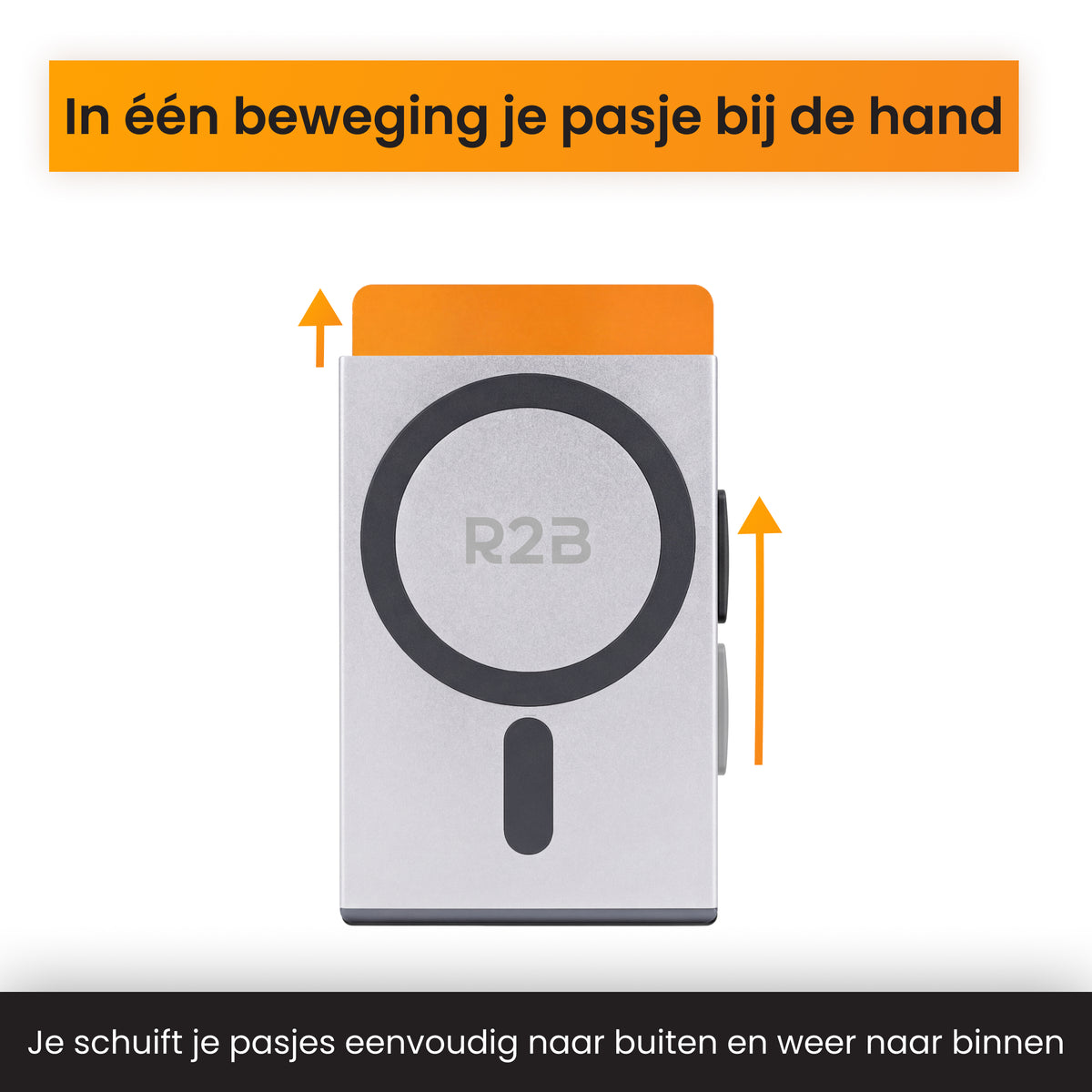 R2B MagSafe Pasjeshouder uitschuifbaar - 3 Pasjes - Wallet Kaarthouder