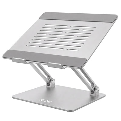 R2B Luxurious Foldable Laptop Stand - Model Den Bosch - 10 to 17 inches - Silver 