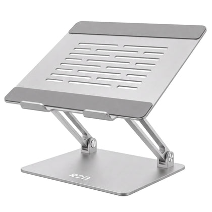 R2B Luxurious Foldable Laptop Stand - Model Den Bosch - 10 to 17 inches - Silver 