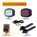 inhoud van de verpakking voor lichten fiets