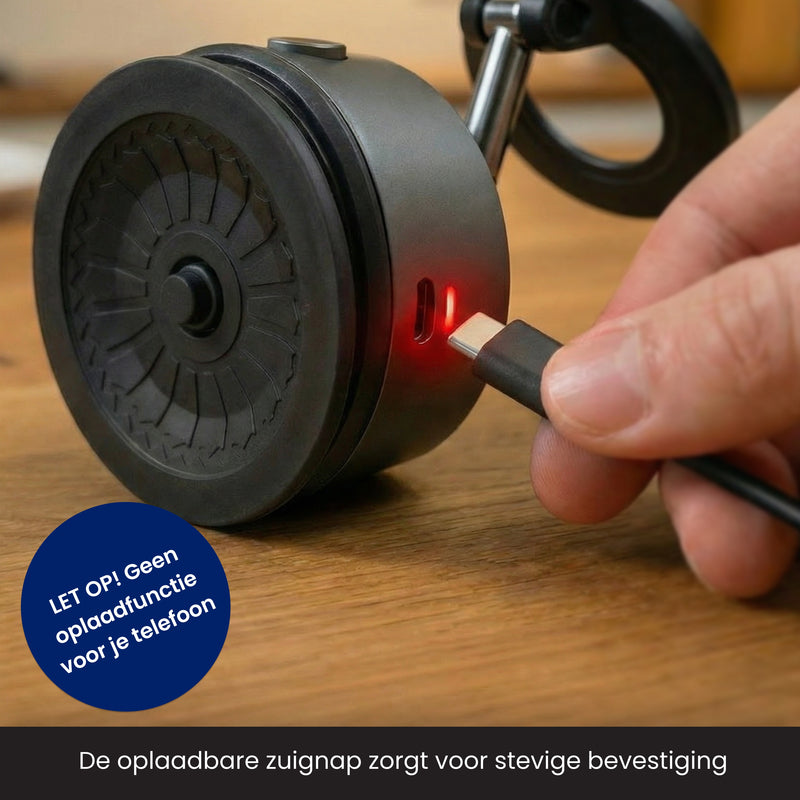 magneet autohouder met een oplaadbare zuignap