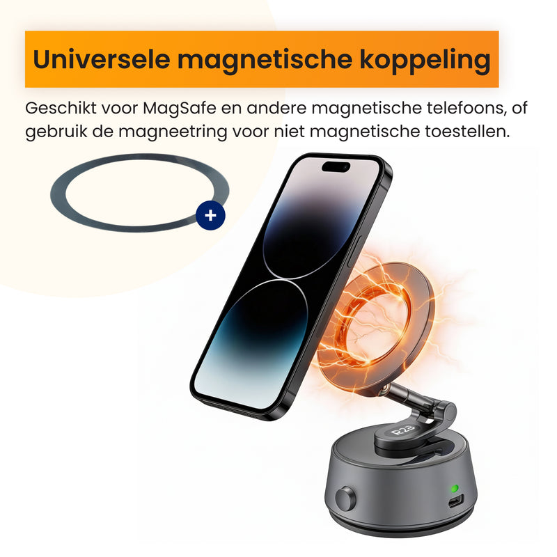 magsafe telefoon houder met meegeleverde magsafe magneetring