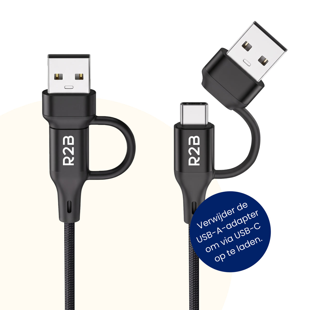 R2B Garmin Oplaadkabel 1 Meter - USB-A & USB-C