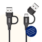 R2B Garmin Oplaadkabel 2 Meter - USB-A & USB-C